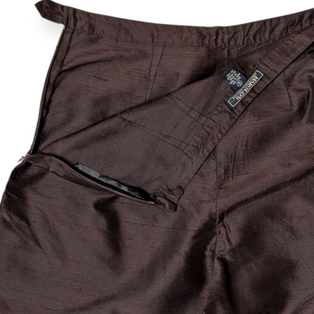 Harold's‎ Brown Embroidered Floral Capri Pants Orange Flowers Size 8 Designer - Picture 3 of 10